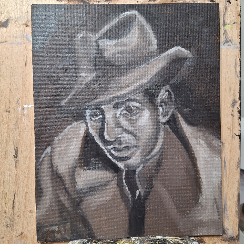 Original Oil Portrait Painting Canvas Panel